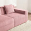 Velours côtelé rose modulaire 4 avec coussins décoratifs, conception désossée, siège profond, confortable et spacieux pour la sieste