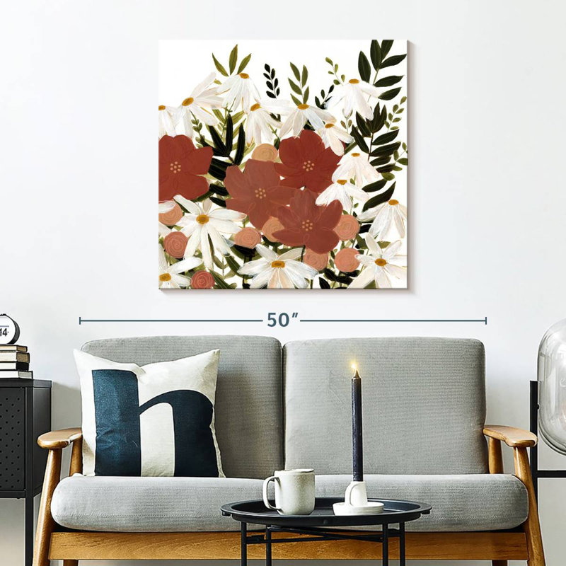 Harnek fleurs en terre cuite I, H 30 po x l 30 po