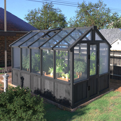 6×10 FT Wooden Polycarbonate Greenhouse