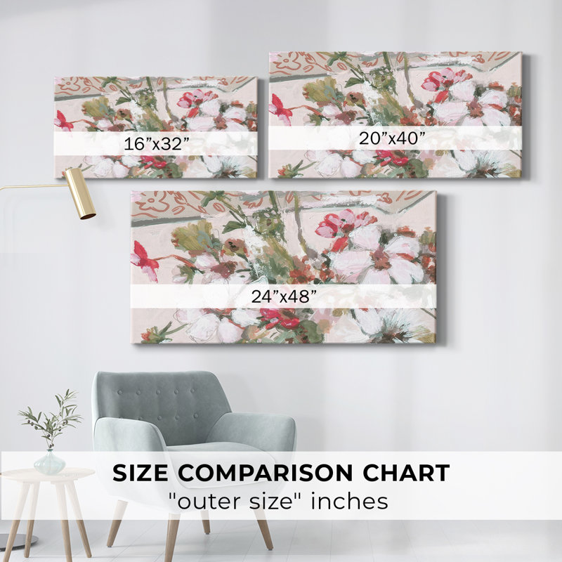 Blooming Sweetness II - Toile tendue avec châssis - Prêt à accrocher, H 16 po x l 32 po