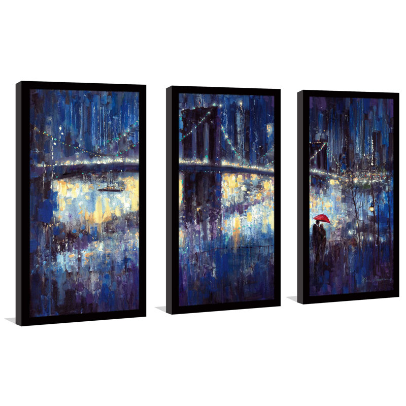 «Evening Romance» - Peinture encadrée, L 52,5 po x H 33,5 po x P 1 po