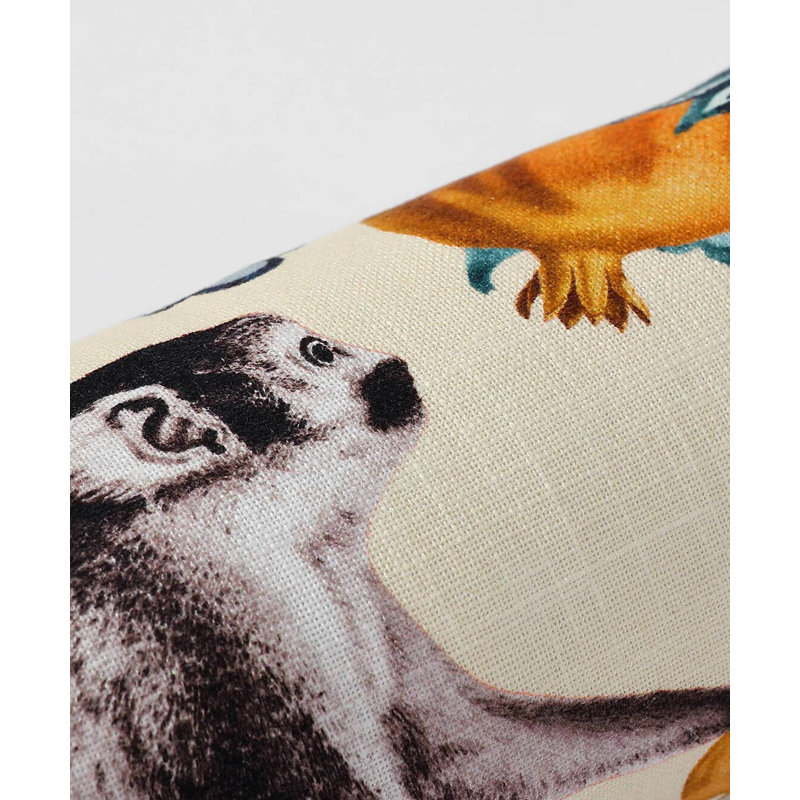 Damask Monkey Bolster Pillow