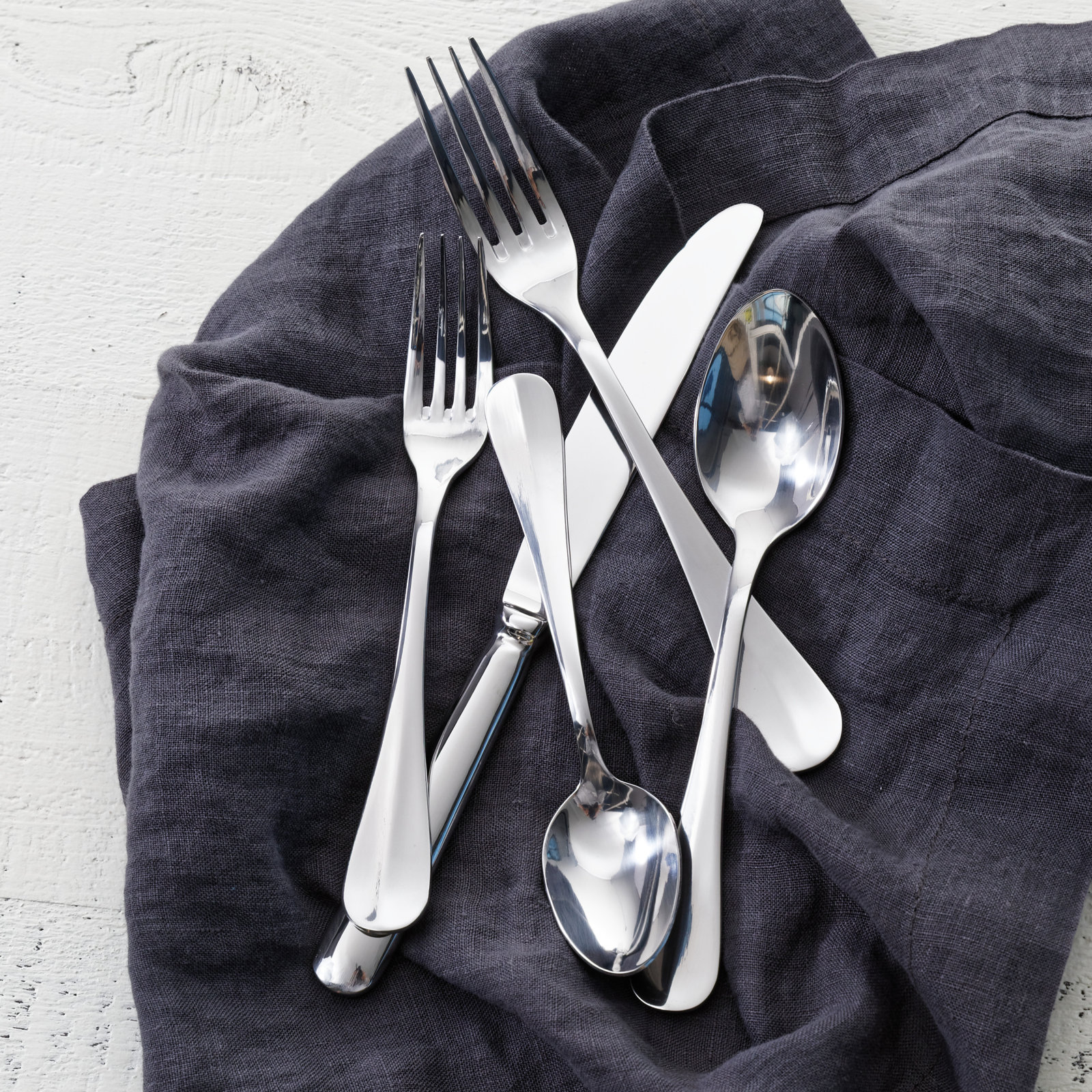 Fortessa Bastille 18/0 Stainless Steel 20 Piece Flatware Set, Service for 4, Silver
