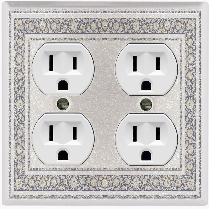 Plaque murale standard avec interrupteur à bascule rustique à motif de tapis rustique gris
