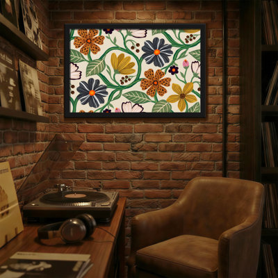 Plants & Flowers Floral Pattern With Colorful Flowers And Leaves