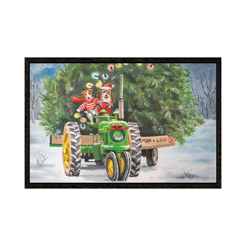 Max And Lucy's Tree Farm by Carol Luz - Gallery-Wrapped Canvas Giclée on Canvas, 66.04 cm H x 45.72 cm W, Black Framed