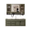 Ensemble de meuble-lavabo mural en bois d'hévéa mural 62,99 po avec miroir-174926986