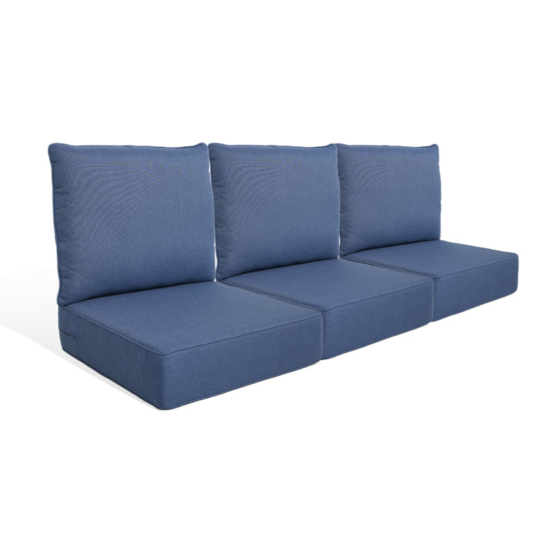 Outdoor 6'' Replacement Cushion Set Seat / Back Cushion, Navy, 22" W x 24" D, 3