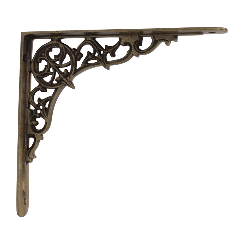 Iron Shelf Bracket, Antique Brass