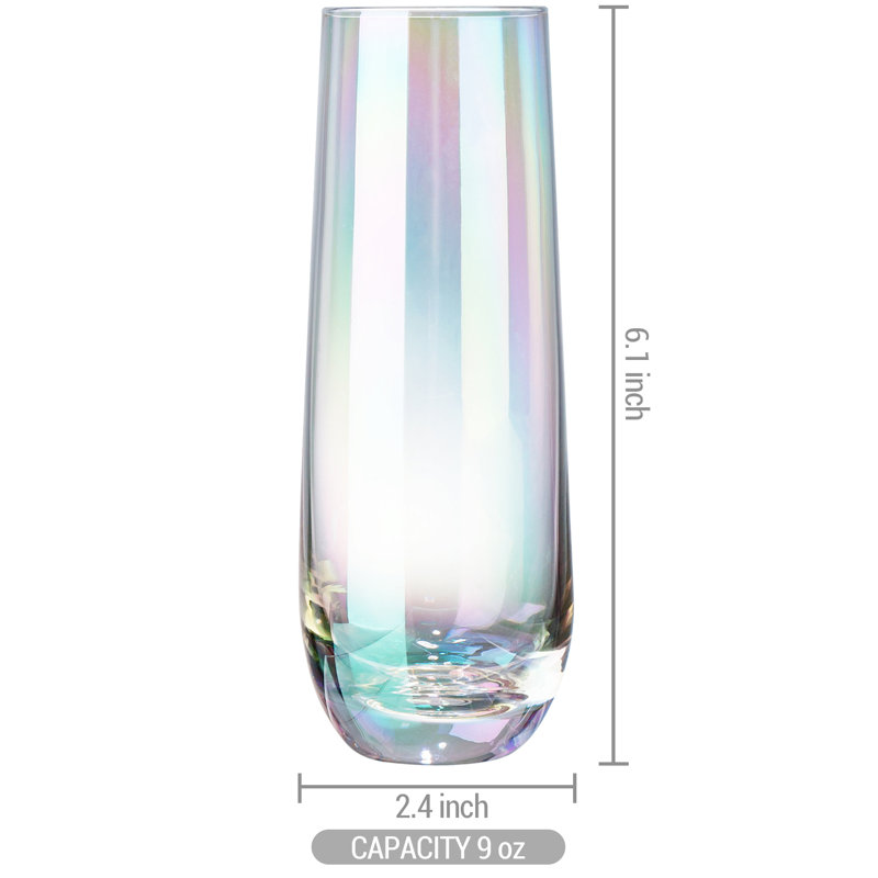 4 Piece 266ml Glass Flute Set