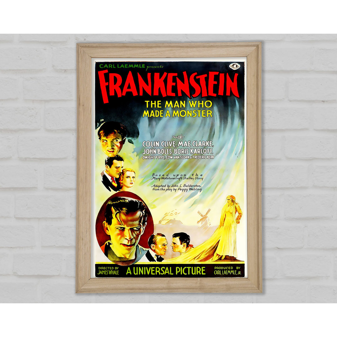 Frankenstein The Man Who Made A Monster Gerahmter Druck