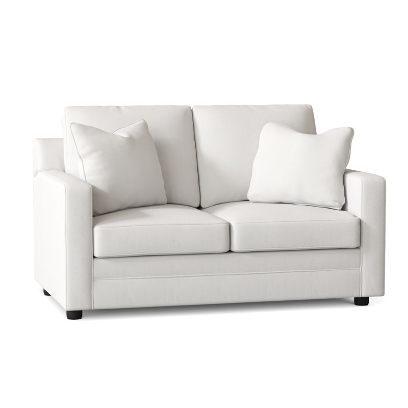 Aukai Upholstered 58'' Sleeper Sofa, Classic Bleach White Twill