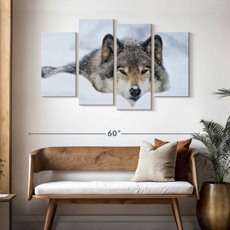 Brampt Wolf In Snow, 32"H x 52"W