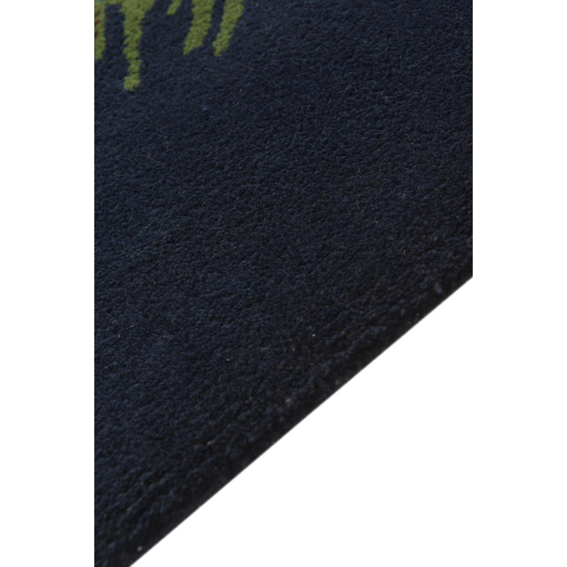 Tapis carré bleu marine Otto