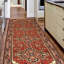 Tapis de couloir rouge en laine nouée à la main de conception unique 2 pi 7 po x 9 pi 10 po New Age Serapi