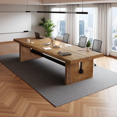 Rectangular Solid Wood Conference Table by Millwood Pines