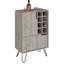 Armoire de bar en L Silhill, huit casiers à vin, deux armoires avec porte simple, finition gris clair