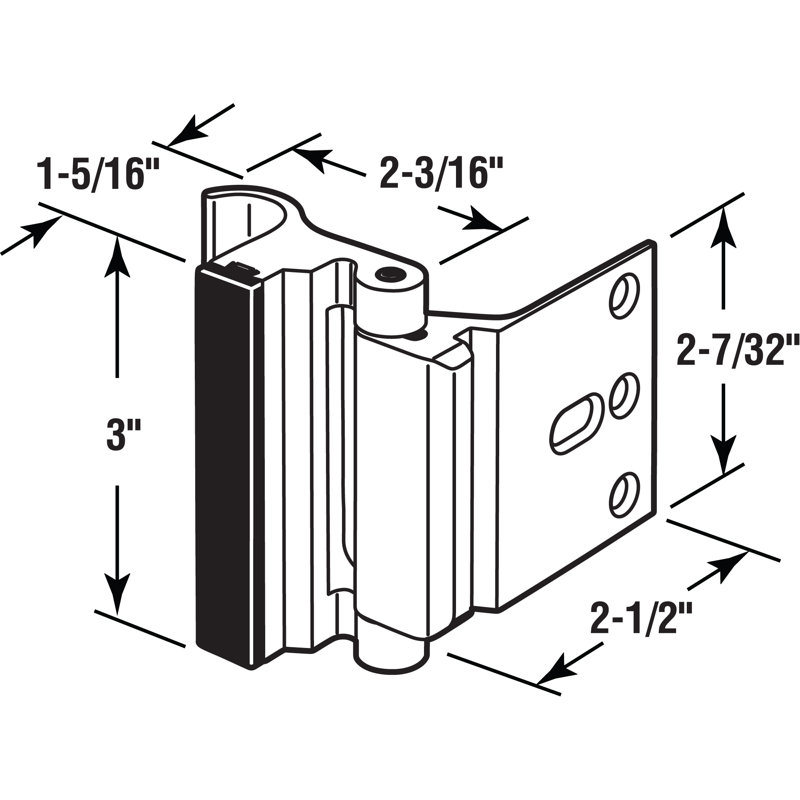 Satin Nickel Left-Handed Door Reinforcement Lock