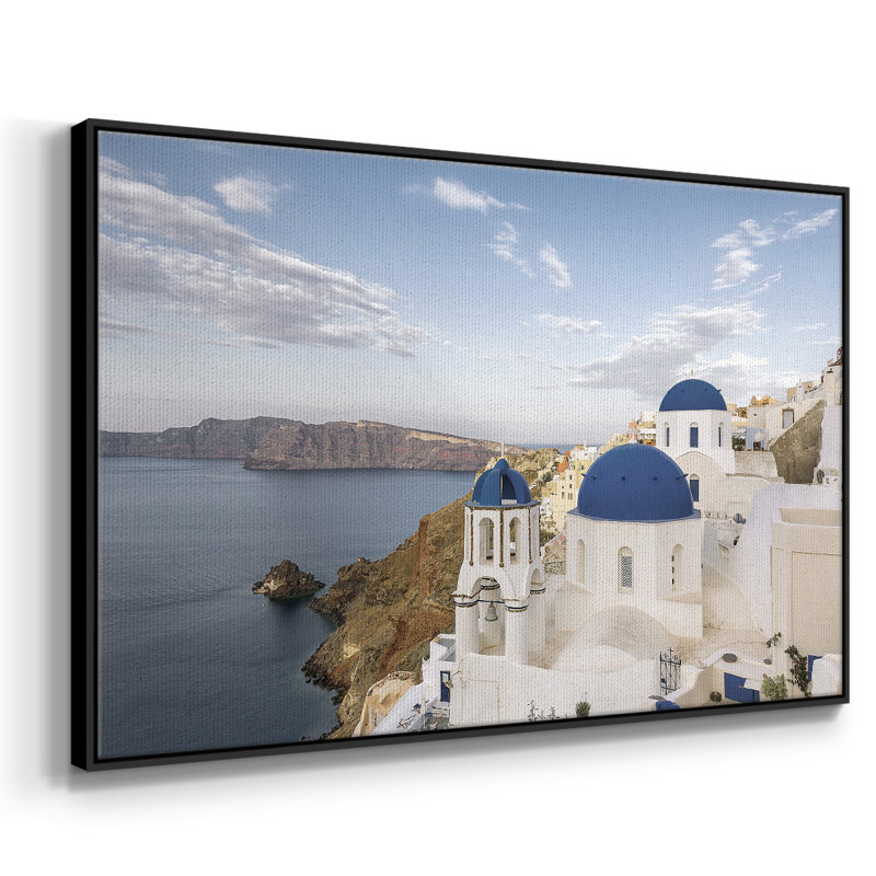 " Santorini View ", 25" H x 37" W x 2" D, Black