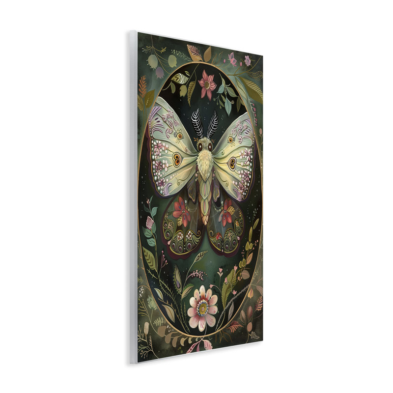 Plaque murale papillon vert de style victorien aux tons verts, design par The Dutch Lady, H 19 po x l 13 po