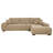 Plather Camel Upholstered Sectional Chaise Sofa