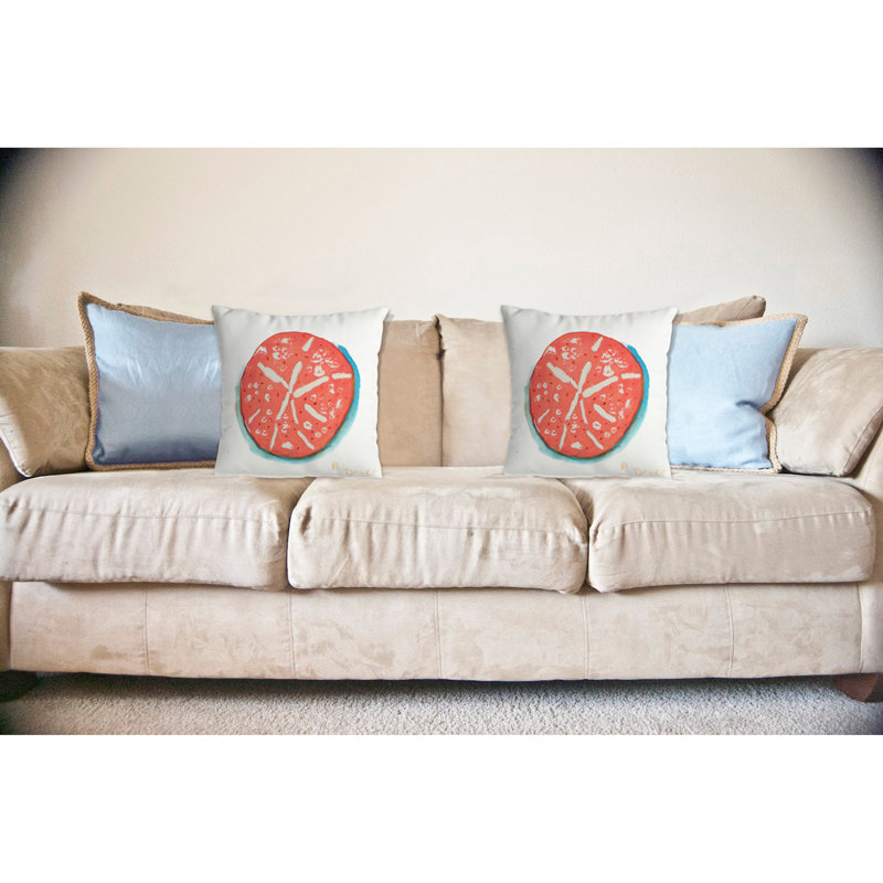 Sand Dollar Outdoor Reversible Throw Pillow