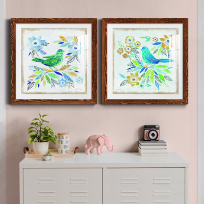 " Oiseau Chanteur I " 2 Piece Art Color Photography Painting