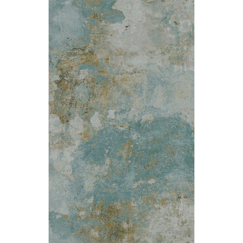 Papier peint texturé effet vieux béton, Turquoise