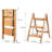 3 Step Ladder, Folding Step Stool With Anti-Slip Wide Sturdy Pedal And Handgrip, Multi-Use For Home And Kitchen Use, Space Saving-Woodgrain(300 Lbs Capacity)