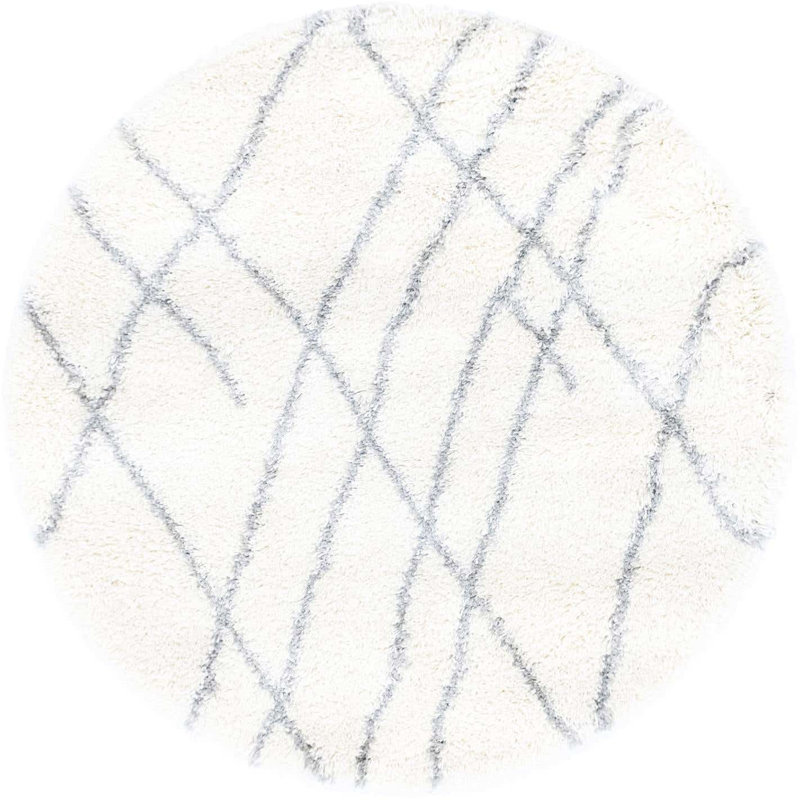 Striped Indoor Rug, Round 4'1"