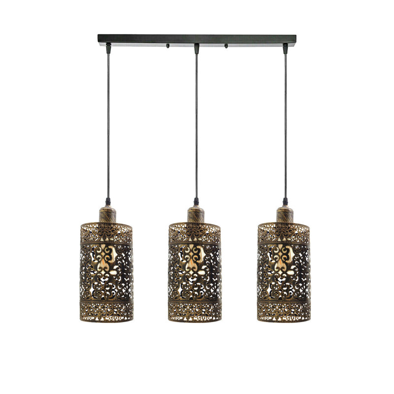 Dominic 3 - Light Kitchen Island Pendant, Brushed Copper