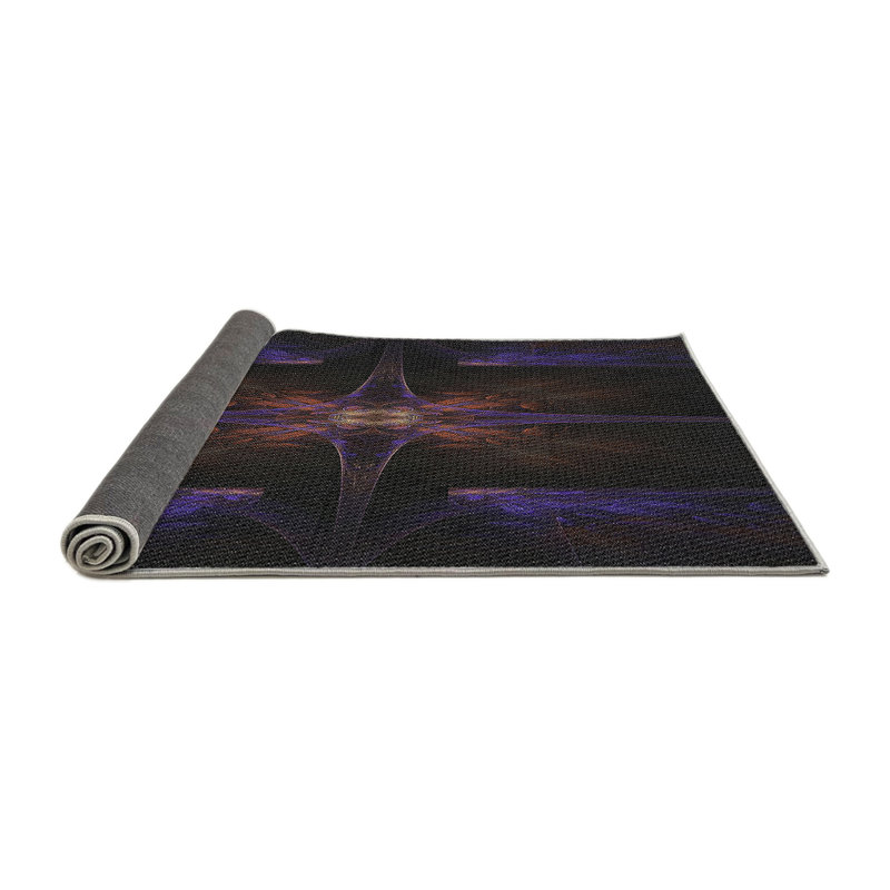 Tapis noir/mauve tissé à la machine, Carré 4 pi