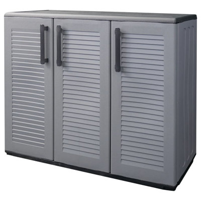 Polypropylene Cabinet Deck Box in Gray/Black by VidaXL
