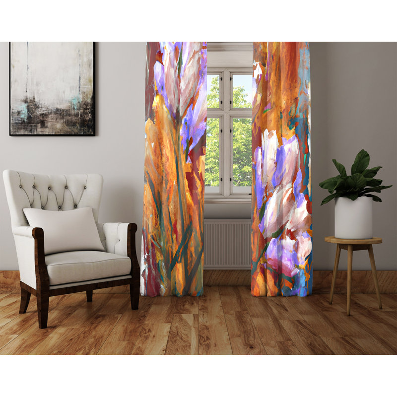 Paire de rideaux semi-transparents en polyester Alanie, L 56 po x L 78 po