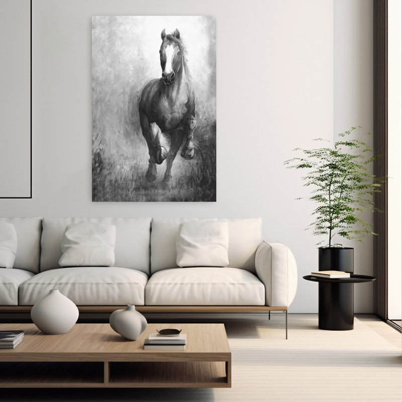 Galloping Horse 1 Piece Wrapped Canvas Wall Art, 152.4cm H x 101.6cm W