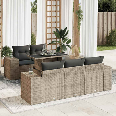  Ensemble de canapé de jardin gris