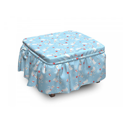 Ensemble de 2 housse pour à coussins carrés 2 pièces christmas chats housse pour ensemble repose-pieds