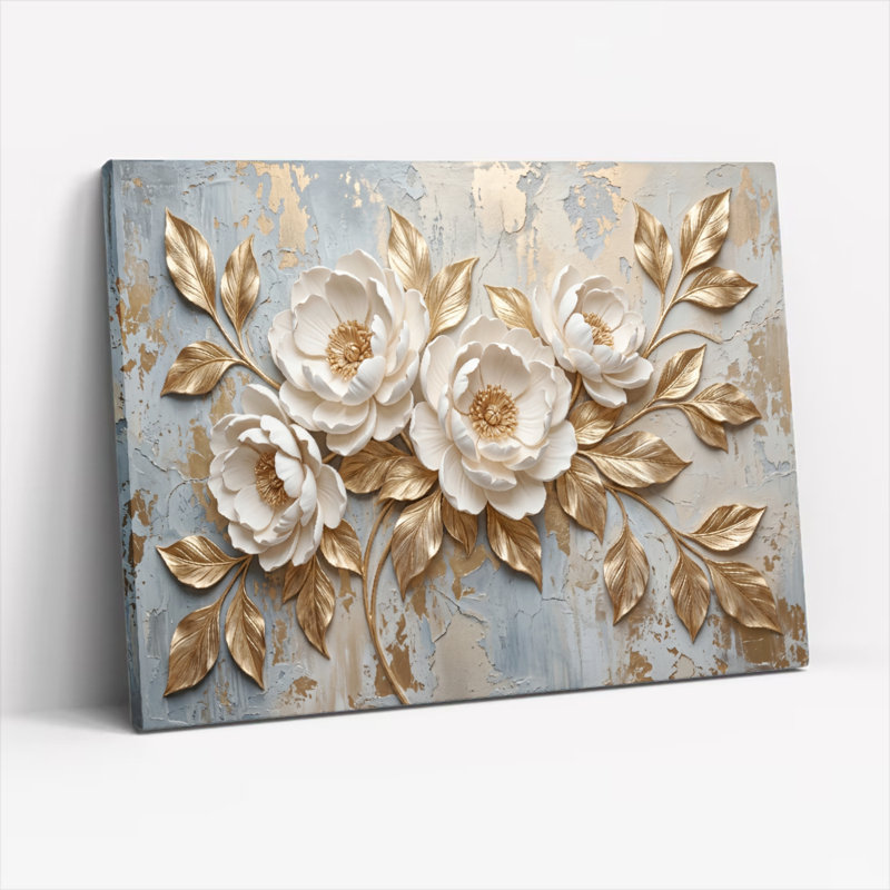 «Gallery Wrap», art mural sur toile pour le salon, la chambre à coucher, le bureau ou le vestibule - décoration murale décorative avec art floral