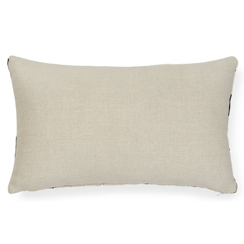 Schumacher x David Kaihoi Tutsi Pillow, Black/Ivory, 14" x 24"