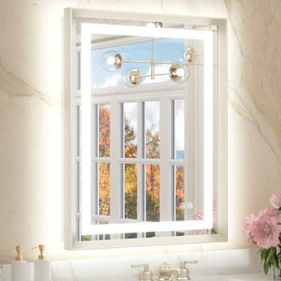 Front and Backlit LED Bathroom Vanity Mirror with Tempered Glass