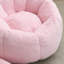 Fauteuil à billes confortable en fausse fourrure rose 44,1 po moderne pour chambre à coucher