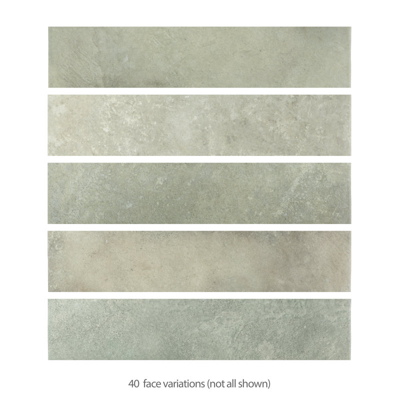 Heritage 2" x 10" Porcelain Stone Look Wall & Floor Tile, Jungle