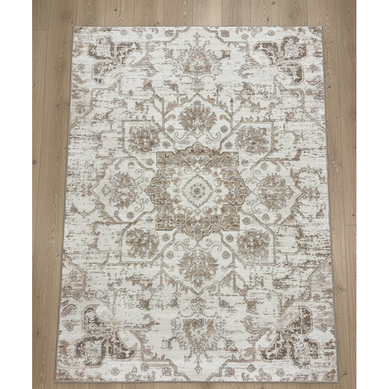 Rug Branch Cadence 4'X6' (Exact Size: 3'11" X 5'7") Vintage Indoor Area Rug, Cream Grey, South-Western - Living Room, Bedroom, Dining Room, And Kitchen