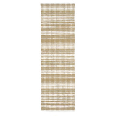 Tapis beige rayé en polyester 2 pi 6 po x 8 pi Pitloom