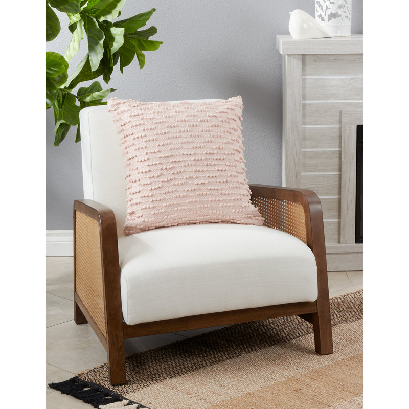 Cotton Throw Pillow, Pink
