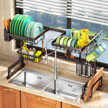 Buy Lavish Over The Sink Dish Drying Rack Adjustable Stainless
