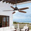 Ventilateur de plafond à brancher imperméable intérieur / extérieur moderne de 52 po avec lumière et télécommande Cissline pour patio et espaces couverts