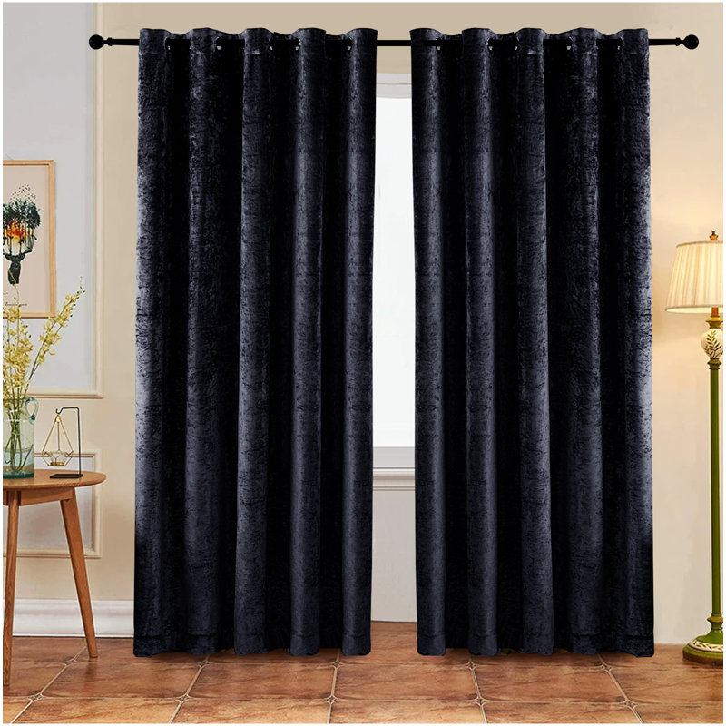 Room Darkening Curtain, 228cm W x 274cm H, Black