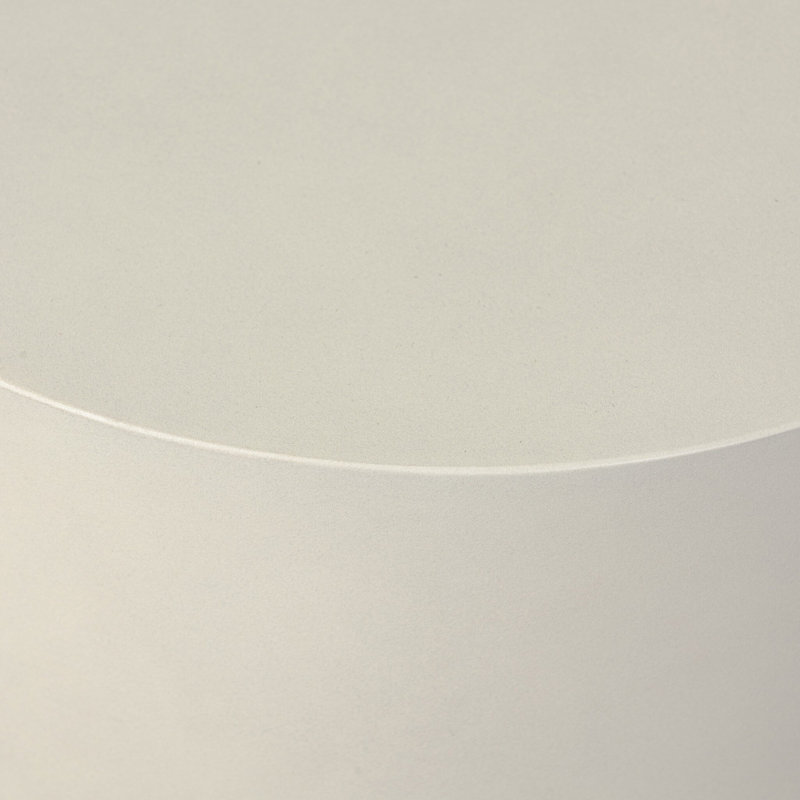 Elise Round White Concrete End Table