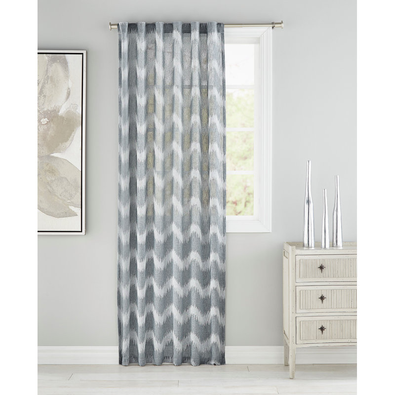 Rideau en polyester Daaud, L 54 po x L 96 po, Bleu